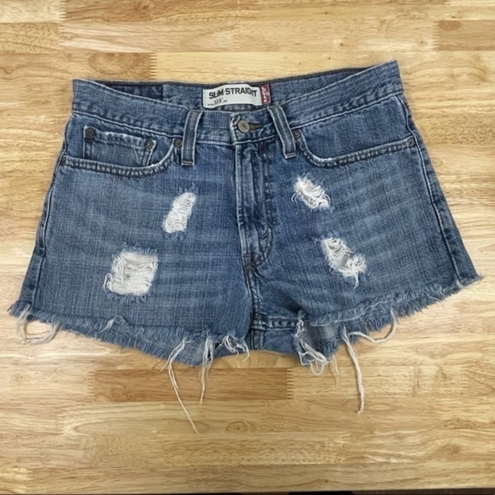 Levi's 514 Slim Straight Raw Hem Denim Shorts- Sz‎ 31